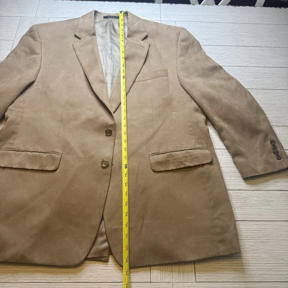 Chaps Ralph Lauren Blazer Sport Jacket Mens‎ 44R Tan Faux Suede